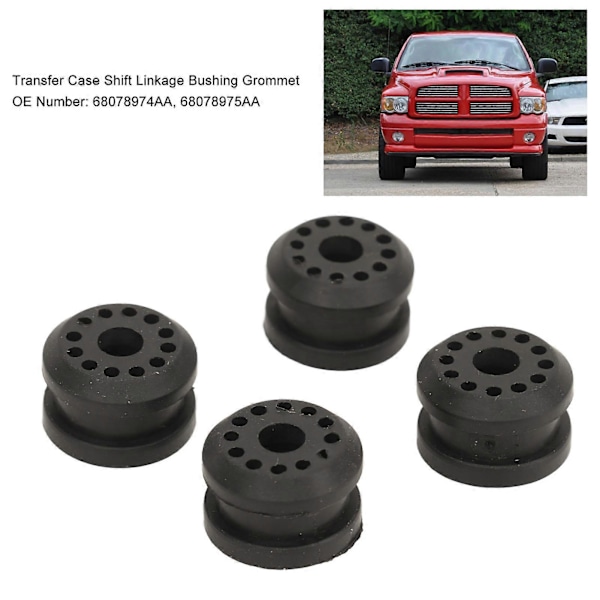 4 Set Växellänkagebussning för Fördelningslåda 68078974AA Växelspaks Kontrollspaksbussning för 1500 2500 3500 4x4 Modeller 2002 till 2010