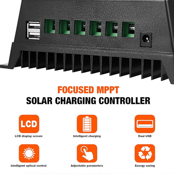 Solar Oplader Controller Solar Batteri Intelligent Regulator 12V/24/V36V/48V Solar Power Controller 100A