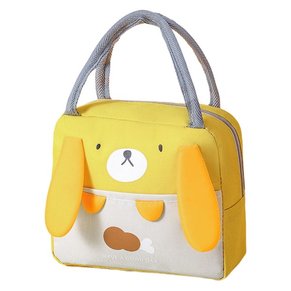 Tecknad Handhållen Lunchlådeväska Återanvändbar Förtjockad Stor Kapacitet Väska Vuxen Arbetare Härlig Lunchlåda Yellow Bear