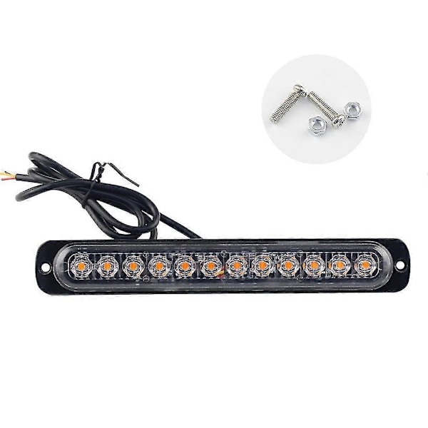 4 stk 12 Led Strobe S Blinkende Varsellys Gul 12v 24v Stroboskoper