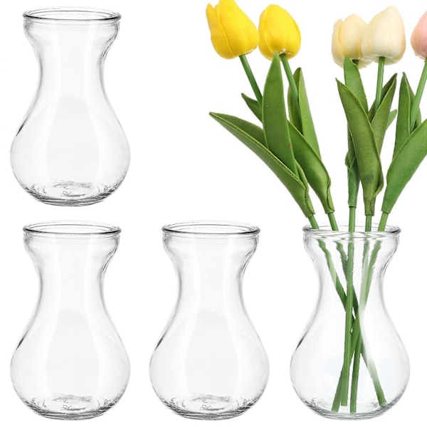 4 st Hyacintvas Liten Glasvas Mittpunkter Klar Hyacint Odling Knoppvas