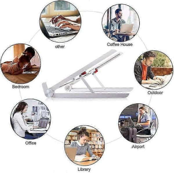 Bärbart Laptop Skrivbordsstativ Vikbar Ventilation för MacBook och Laptop