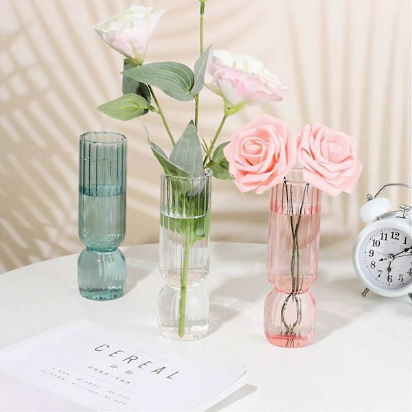 Nordisk Glasvas Hem Liten Hydroponisk Växt Glasflaska Torkad Blomma Vardagsrumsinredning Transparent