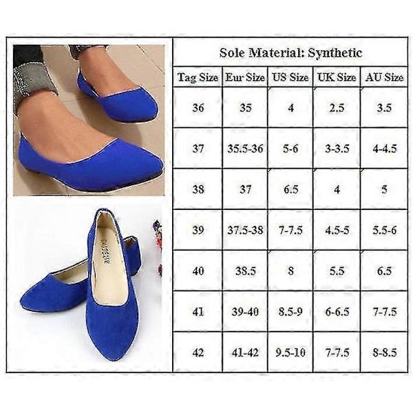 Dam Mockaskor Platta Sandaler Balett Ballerina Dolly Bröllopsskor Casual Båtskor Blue 39
