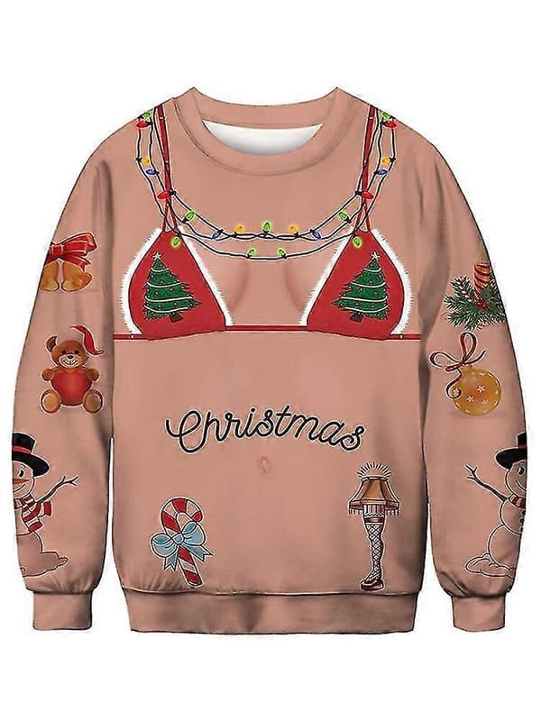 Jule Kvinder Mænd Grim Jule Sweater Sweatshirt Pullover Jumper Toppe Tunika Multicolor 2XL