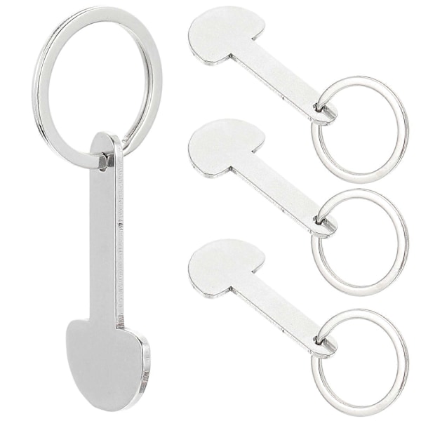 4 stk. Handlevognmerker Metall Handlevogn Nøkkelring Handlevognåpner Bærbar Handlevognåpnere