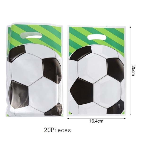 World Soccer Party Favors Bag Treat Godispåsar Goodiebags för födelsedag Fotbollstemafest Presentpåsar med twist-band B02-20PCS