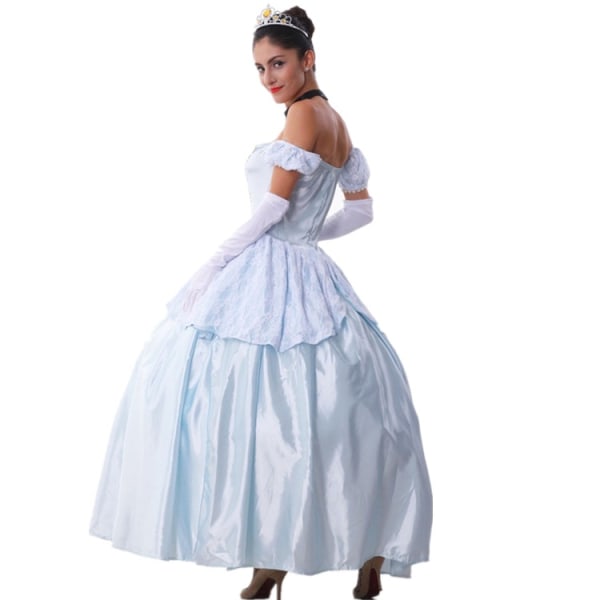 Europeisk hovdräkt Prinsessan Sissi Halloween Snövit klänning Cinderella cosplaydräkt L