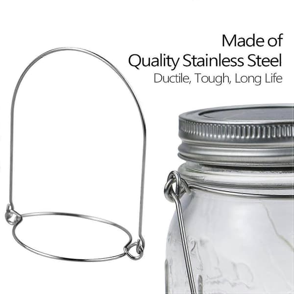 16x Rustfrie Ståltrådhåndtak (handle-ease) Mason Jar Oppheng og Kroker For Vanlig Munn, Sølv
