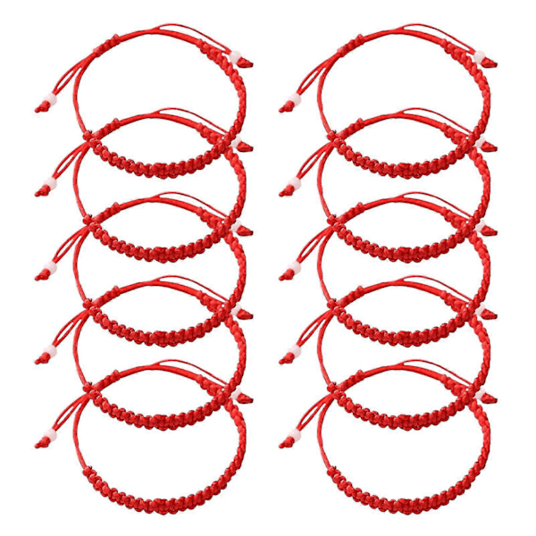10 st Kvinnor Män Flätad Tråd Knuten Skydds Amulett Rep Armband Portabel