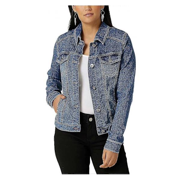 Stretch Jeansjacka för Dam, Jeansjacka, Jeansjacka med Knappar Nostalgia blue M