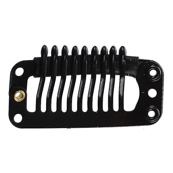 20 stk Svarte Ni-tanns Hårforlengelses Snap For DIY Bruk (svart) 32mm L