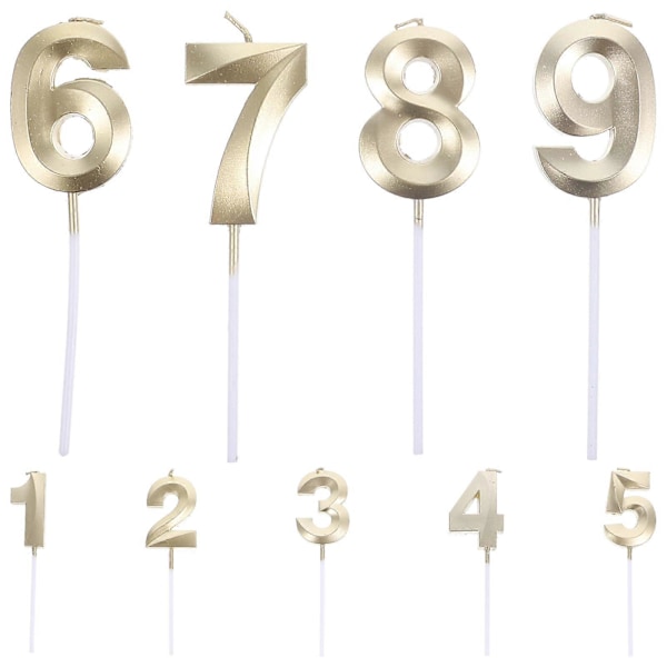 9 kpl Syntymäpäiväkakun Numerokynttilä Kyltti 3D Numeronäyttökakku Syntymäpäiväkakun Koristekynttilä (1-9)