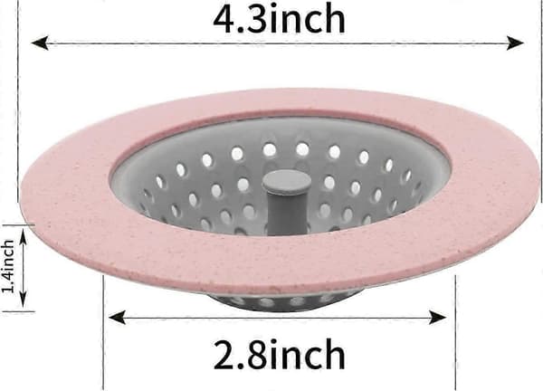 2-pack diskbänksil, silikonmatsil, diskbänkskorg för diskbänk (rosa)
