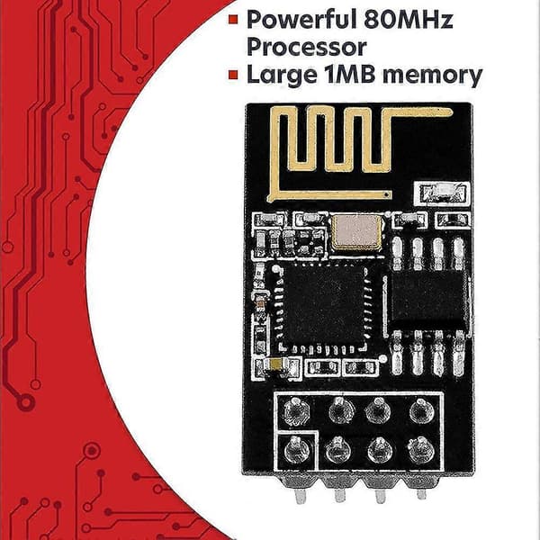 Esp8266 Esp-01s Wifi Hovedmodul Takket Være Den Kraftfulde 80mhz Processor Og Store 1mb Hukommelse