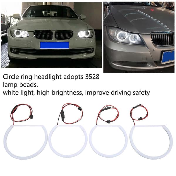 LED Angel Eyes Halo Ringar Belysningskit Vitt Ljus Bilmodifiering Ersättning för E90 E91 E46