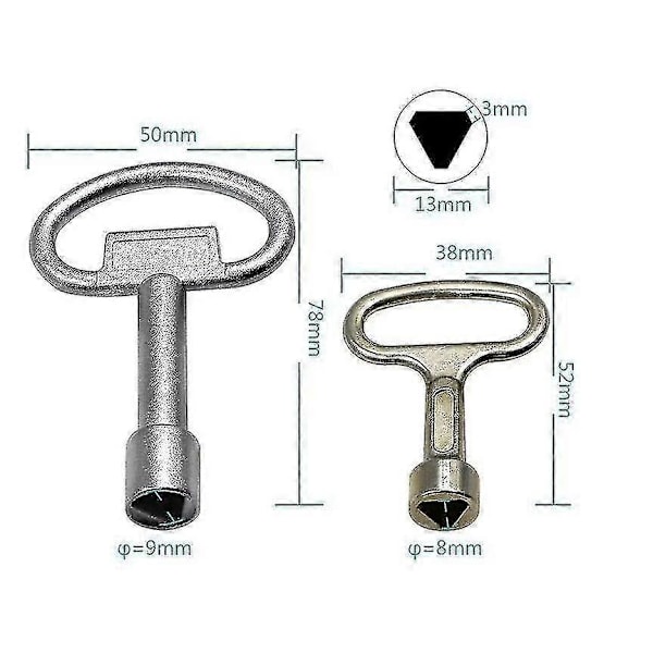 6 kpl Metallista Kolmion Muotoisia Avaimia, Kolmion Muotoinen Avain, Mittarilaatikon Avain, Kaasumittarin Avain, Kaasun, Veden Ja Sähkön Mittarilaatikoiden, Vesihanan, Runkolaatikon Ovien Avaimeen