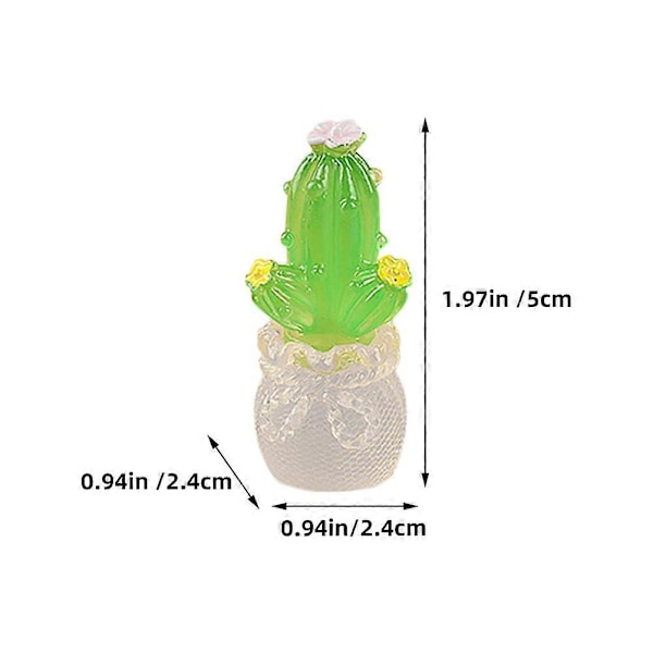 5 st Miniatyrkaktus Realistisk Resin Växtmodell Resin Kaktus Hantverk Mikrolandskap Kaktus Blandad Stil