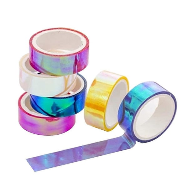 12 Rullar Regnbågsfilmtejp Hög Viskositet Gradient PE Vattentät Självhäftande DIY-tejp (Blandade Färger)