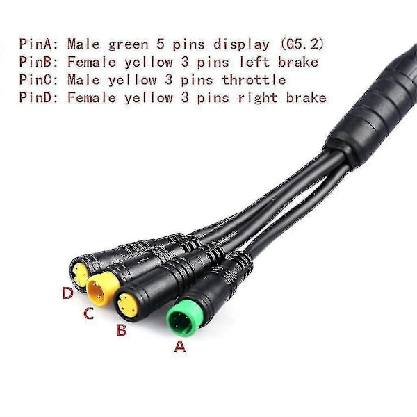 Ebike 1t4 Kaapeli Bafang Bbs01 Bbs02 Bbshd Keskimoottorin Näytölle Jarrukahvalle Peukalokaasulle Liitin