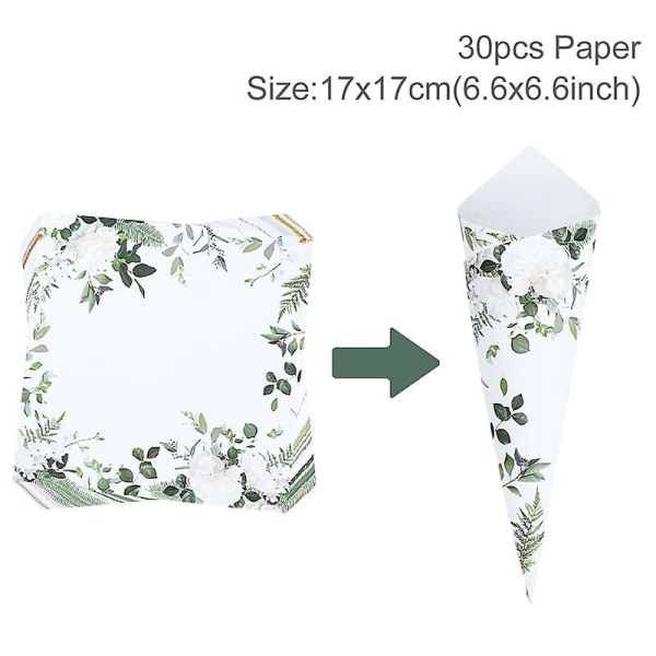 Bryllup Kraft Papirbrett Konfetti Kjegle Stativ Boks Brett For Bryllupsdekorasjon Blomst Konfetti Kjegler Rustikk Bryllup Papirholder 30pcs paper cone3