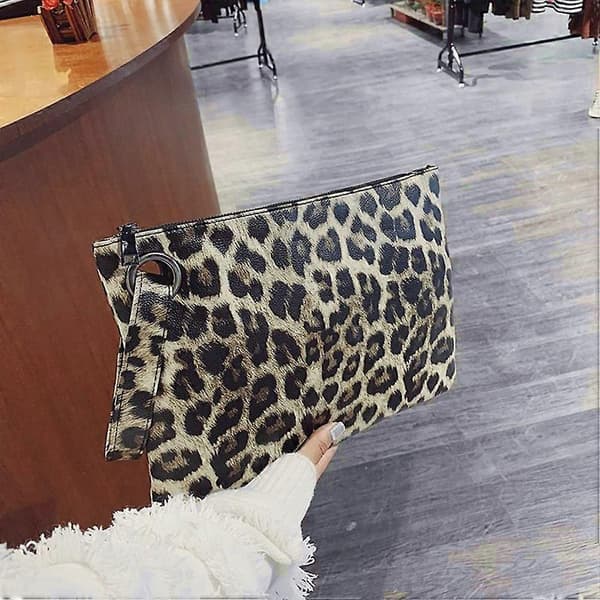 Leopard Handväska Mode Het Handväska Leopard Het Kuvertväska Gul Leopardkorn