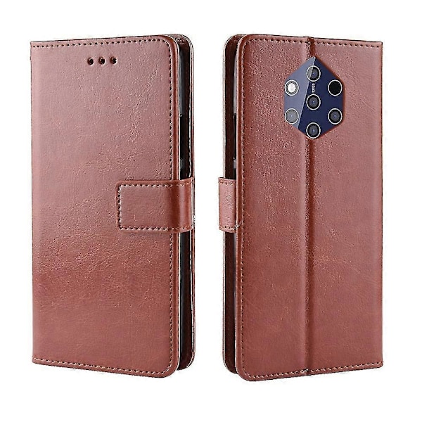 Crazy Horse Wallet Stand Læder Mobiltelefon Etui til Nokia 9 PureViewP20211224724