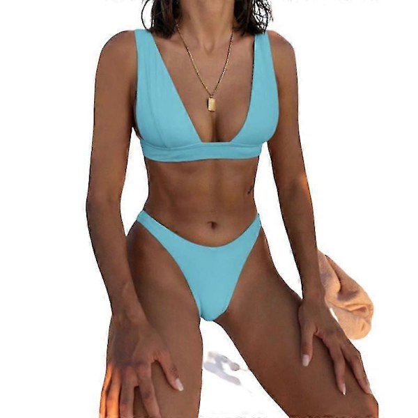 Mimigo Naisten Matala Vyötäröinen Bikini Uimapuku Push Up Halter Kaksiosainen Uima-asu COLOR 11 M