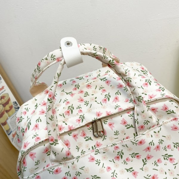 Kukka Vintage Reppu Koululaukku Matka Opiskelija 2022 Uusi Muoti Teinitytöille Naisille Söpö Nylon College Naisten Laukku floret