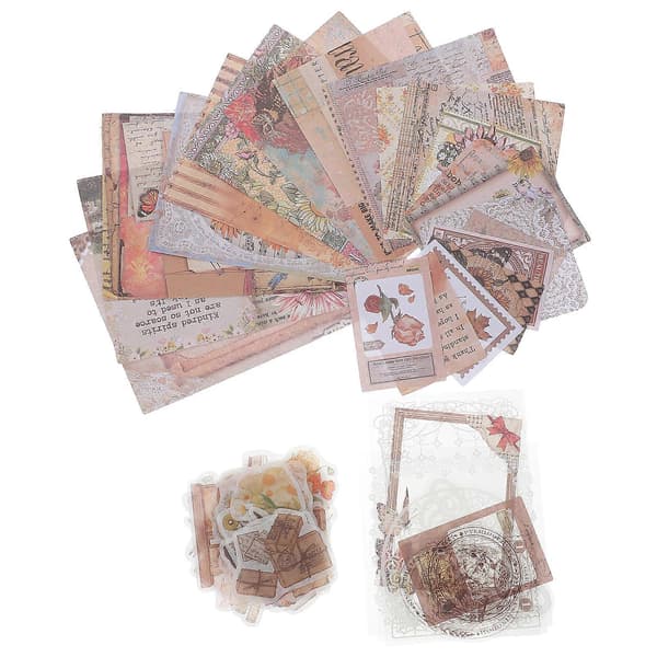 1 set Scrapbooking Material Journal DIY Kit Journaler Planerare Papper Stickers