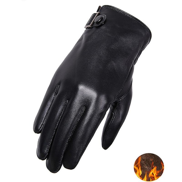 Evago Vinter Varme Foret Herre- og Damehansker i Ekte Lammeskinn med Full Håndflate Touchscreen D FOR MEN XL