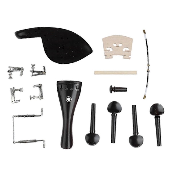 15 st Violin Tillbehör Stallstycke Hakstöd Stämskruvar Finjusterare Stallrep Set Kit