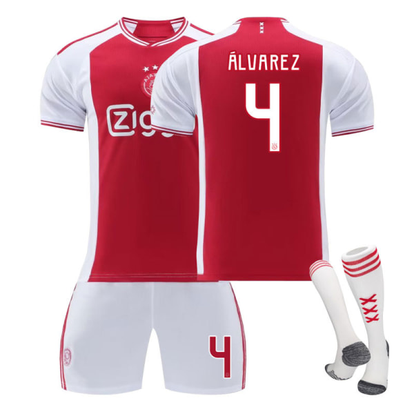 23-24 Ajax tröja hemmasport träningsdräkt fotbollsuniform NO.4 ALVAREZ L
