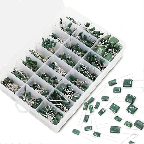 660 stk. 24 Verdi Mylar Polyester Film Kondensator Sortimentsett 0.22NF til 470NF / 100V