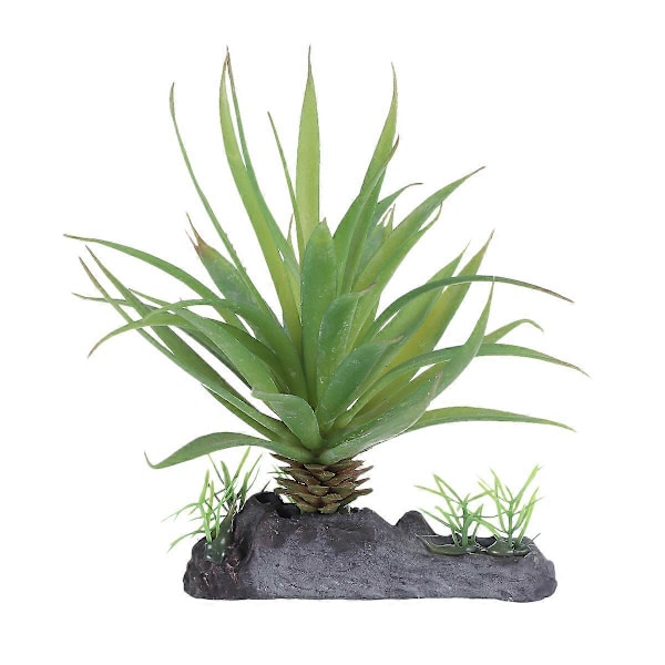 Simulerte Vannplanter Sukkulenter Hjemme Ornament Reptil Terrarium Dekorasjon for Kjæledyr Reptil Skilpadde Akvarium - QL2021(Grønn)