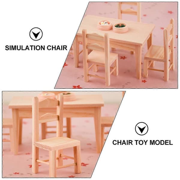 2 stk. 1:12 Mini Hus Scene Layout Rekvisitter Simulerings Stol Modell Dekorasjon