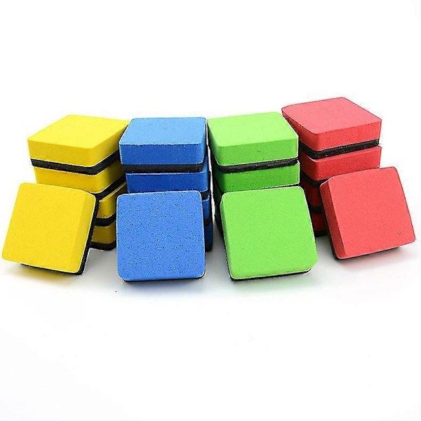 12-pack Magnetiska Whiteboardtavla Radergummin, Radergummin för Whiteboardtavla, Torra Radergummin för Whiteboard, Whiteboardtavla Radergummin för Barn Klassrum, 4 Färger, Fyrkantiga