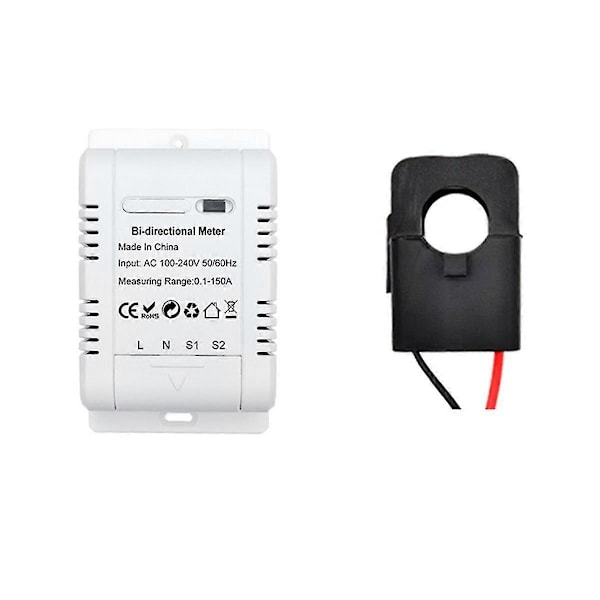 Tuya Smart Dubbelriktad Wifi Energimätare 150A Clamp Strömsensor Transformator Solcell PV Tvåvägs