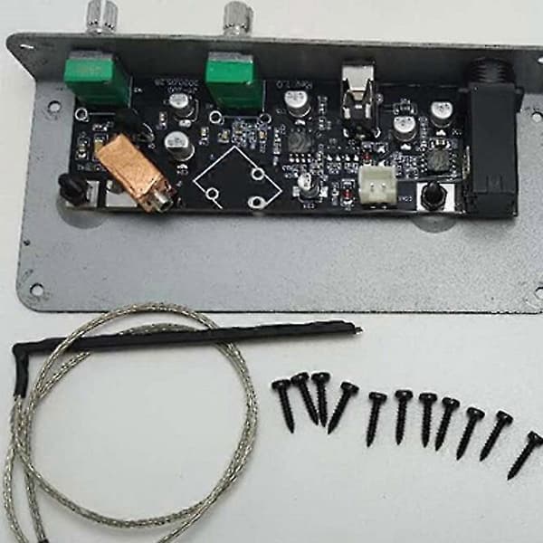 Aktiv Mute Gitarr Pickup 3,5 mm Utgångsplugg Pickup Med 9v Batterilåda Svart Tyst Gitarr