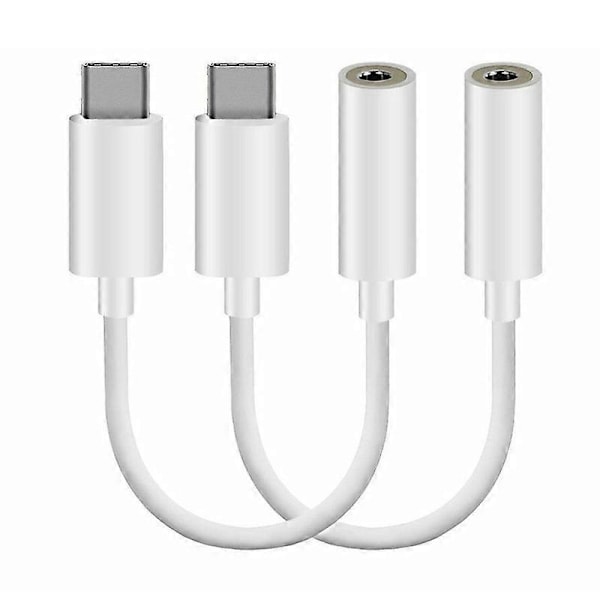 2 kpl Type C USB-C uros - 3,5 mm naaras kuulokeliitäntä Aux-äänisovitin kaapelit