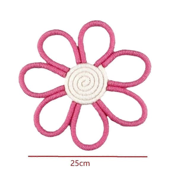 Boho Dekoration Daisy Blomma Vävd Makramé Väggdekoration Rep Handgjord Vävd Väggprydnad Flickrum Flöde