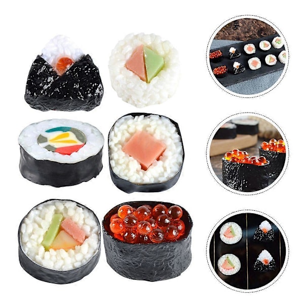 12 kpl Simulaatio Mini Keittiölelut ja Väärennetty Sushi Leikkimökki Simulaatio Ruoka Sisältää Sushi Leikin ja Sushi Lelut