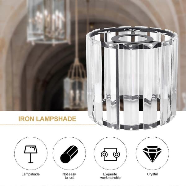Crystal Light Shade Unik Lysskærm Loftlampe Dæksel Jern Kunst Lampeskærm
