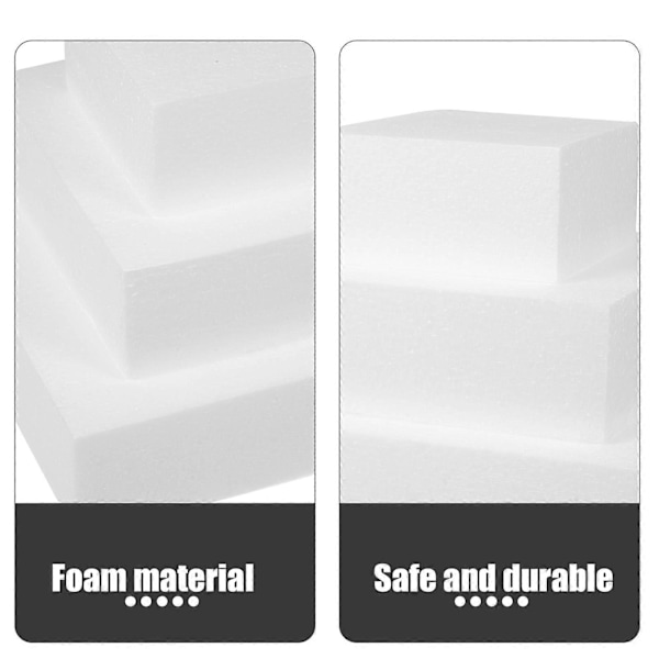 3 stk. Skumkage Model Kubisk-formet Kage Model Bage Kage Model Kage Dummy Model