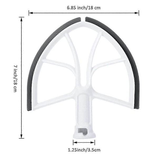 Flex Edge Pisker Flad Pisker Pagaj Med Silikonekant Reservedele Til Kitchenaid 6qt B