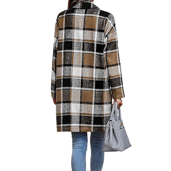 Dam Rutig Jacka Mellanlång Trenchcoat Höst Ulljacka Khaki M