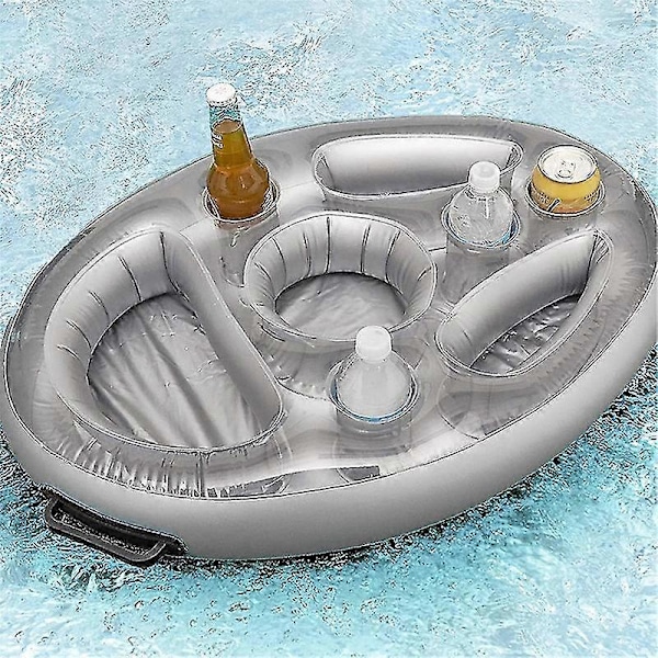 Sommarfest Hink Mugghållare Uppblåsbar Pool Flytande Öl Dricka Kylare Bord Bar Bricka Strand Simning