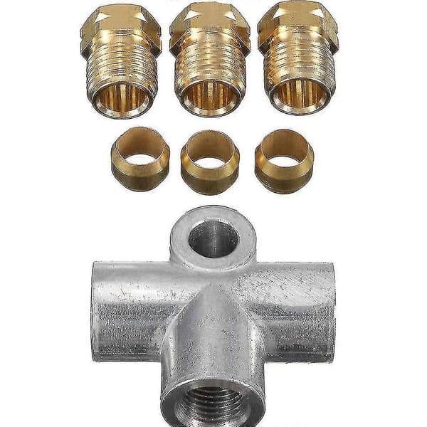 Hydraulisk Broms T-koppling 3-vägs För T-stycke Bromsrör Med 3 Hankontakter