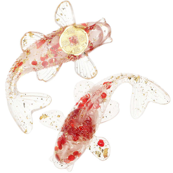 2 stk. Små Krystal Fisk Figur Krystal Fisk Figurine Bord Fisk Dekoration Fisk Ornament