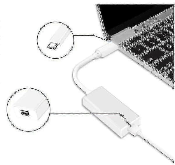 1x Thunderbolt 3 till Thunderbolt 2 Adapter Typ C Kabel USB för Pro